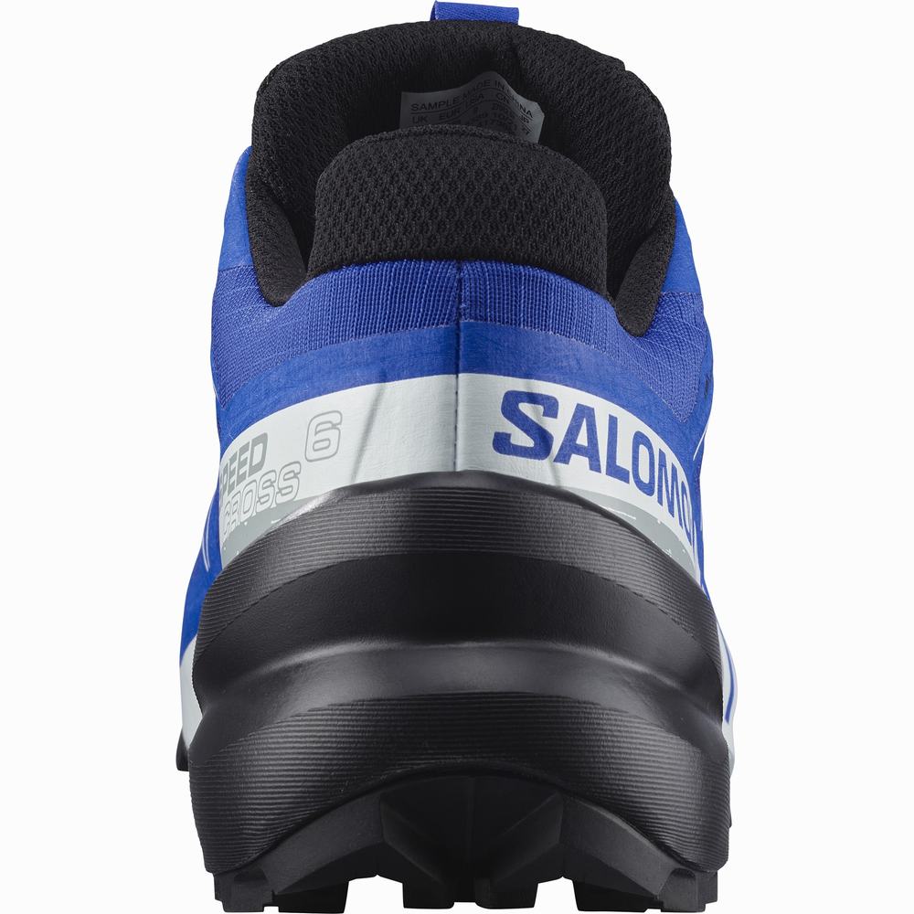 Men's Salomon Speedcross 6 Gore-tex Trail Running Shoes Blue/Black/White | NZ-0384965