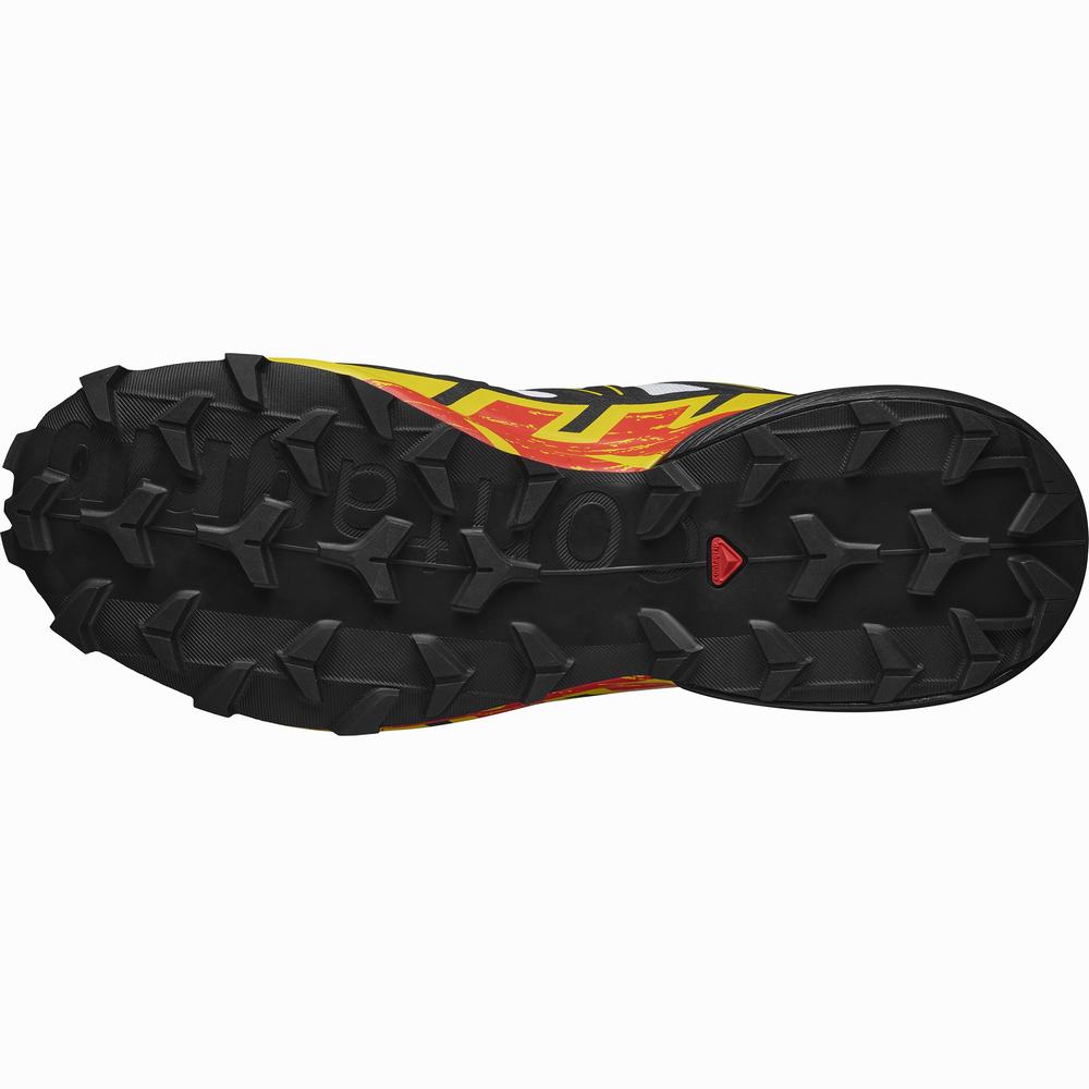 Men's Salomon Speedcross 6 Trail Running Shoes White/Black/Yellow | NZ-7562914