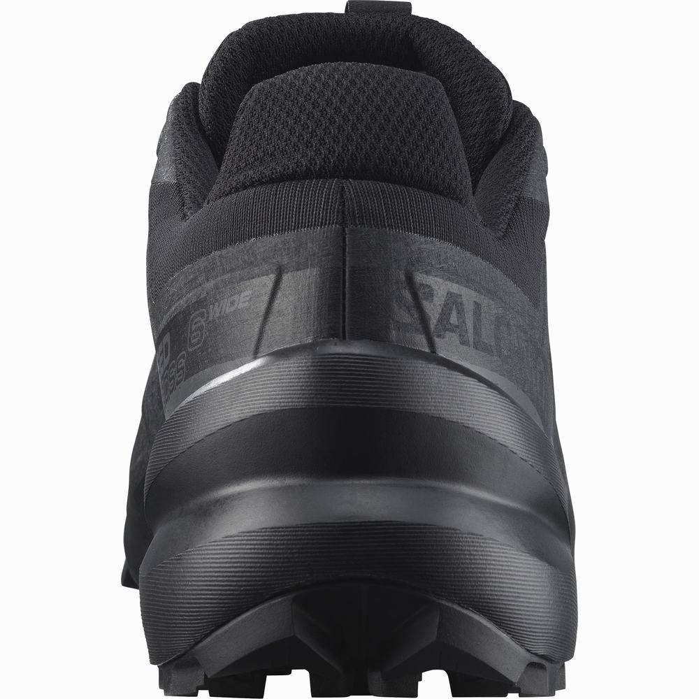 Men's Salomon Speedcross 6 Wide Trail Running Shoes Black | NZ-6937148