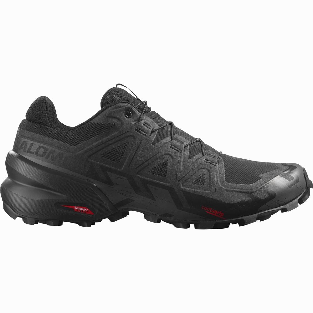 Men\'s Salomon Speedcross 6 Wide Trail Running Shoes Black | NZ-6937148