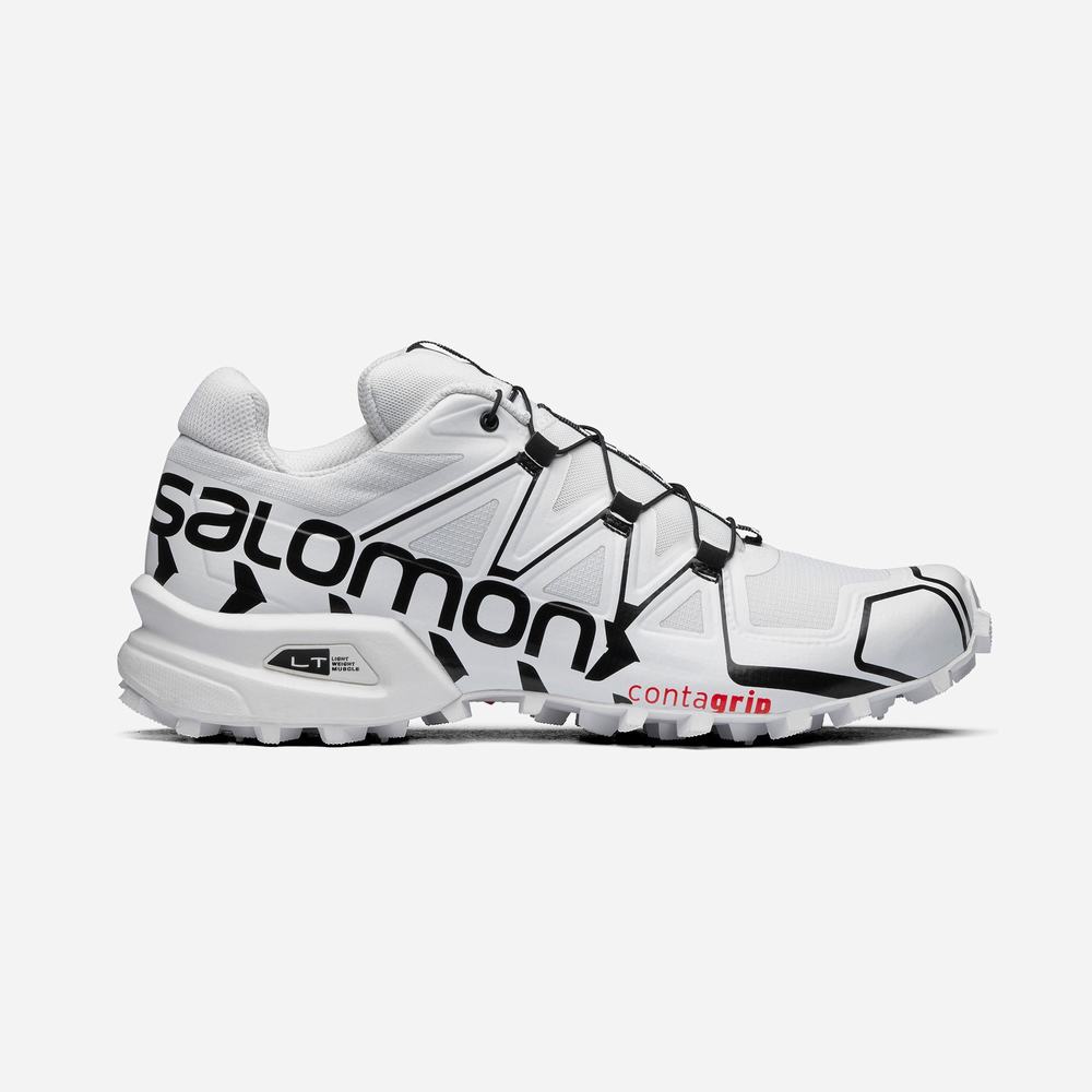Men\'s Salomon Speedcross Offroad Sneakers White/Black | NZ-4790256