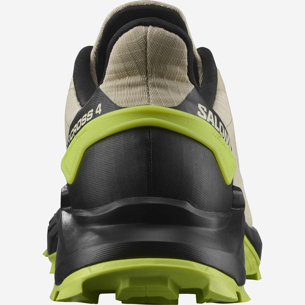 Men's Salomon Supercross 4 Trail Running Shoes Khaki/Black/Light Green | NZ-1634095