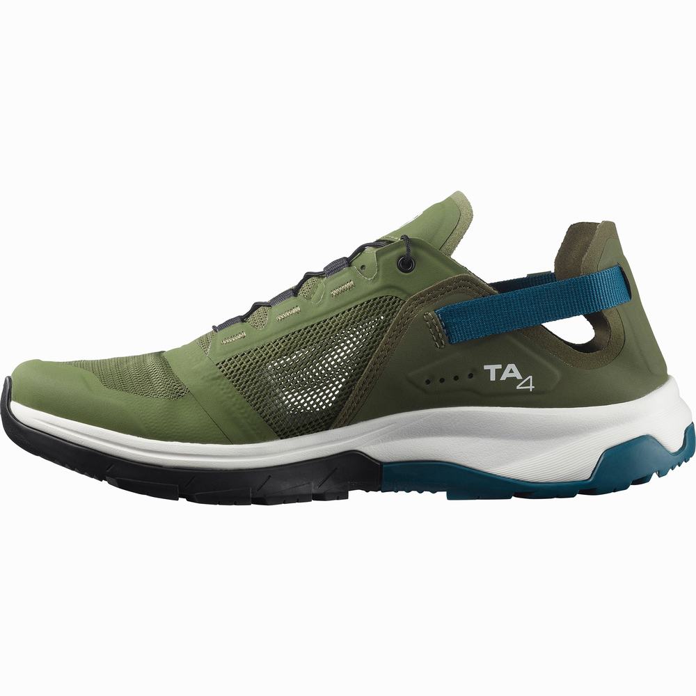 Men's Salomon Tech Amphib 4 Hiking Sandals Olive/Blue | NZ-8956034
