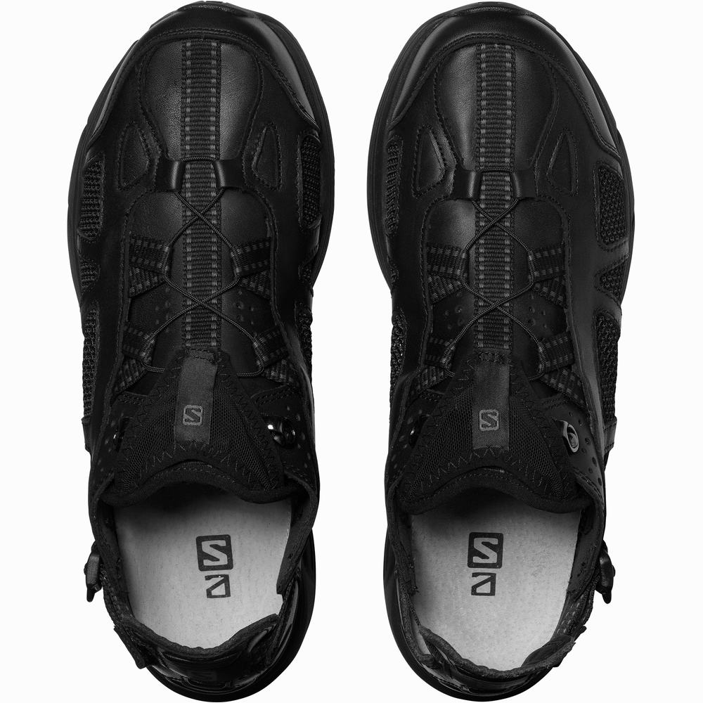 Men's Salomon Techsonic Leather Advanced Sneakers Black | NZ-3852410