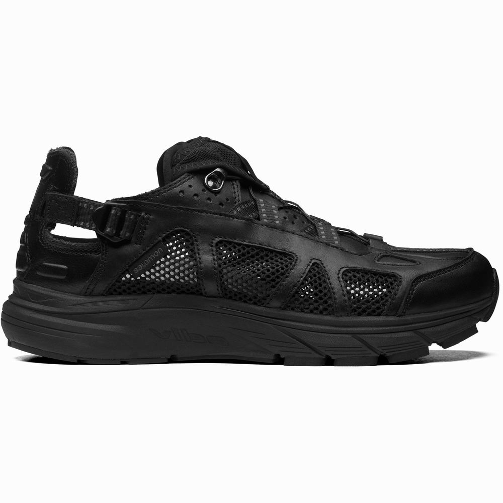 Men\'s Salomon Techsonic Leather Advanced Sneakers Black | NZ-3852410