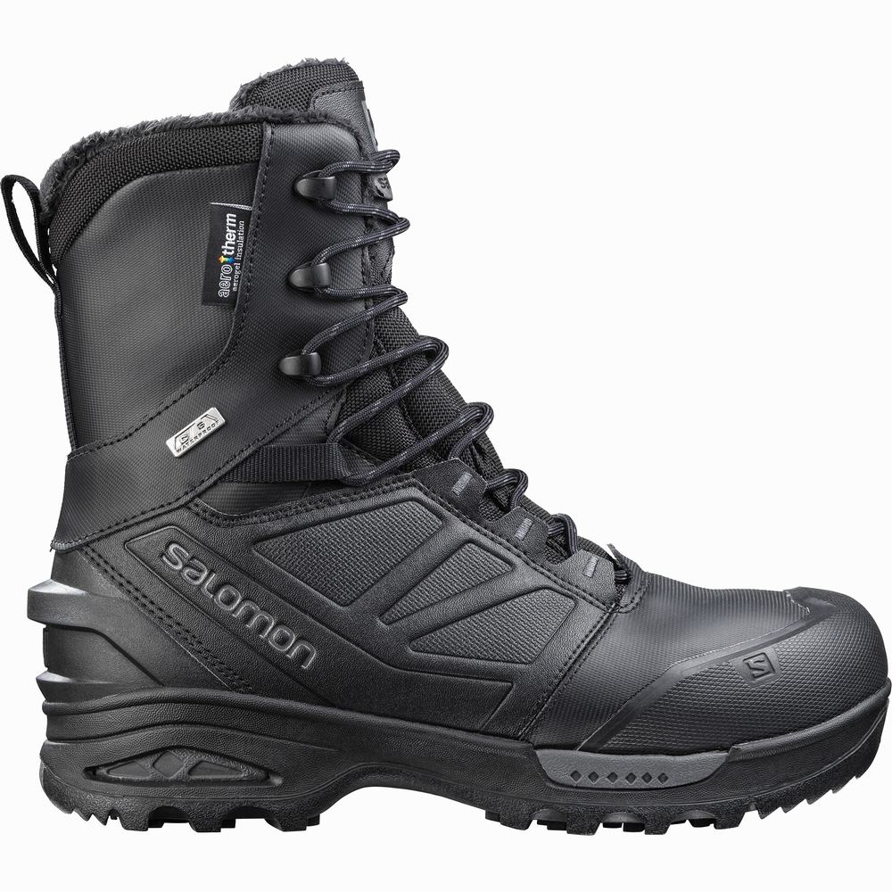 Men\'s Salomon Toundra Forces Climasalomon™ Waterproof Approach Shoes Black | NZ-8523174