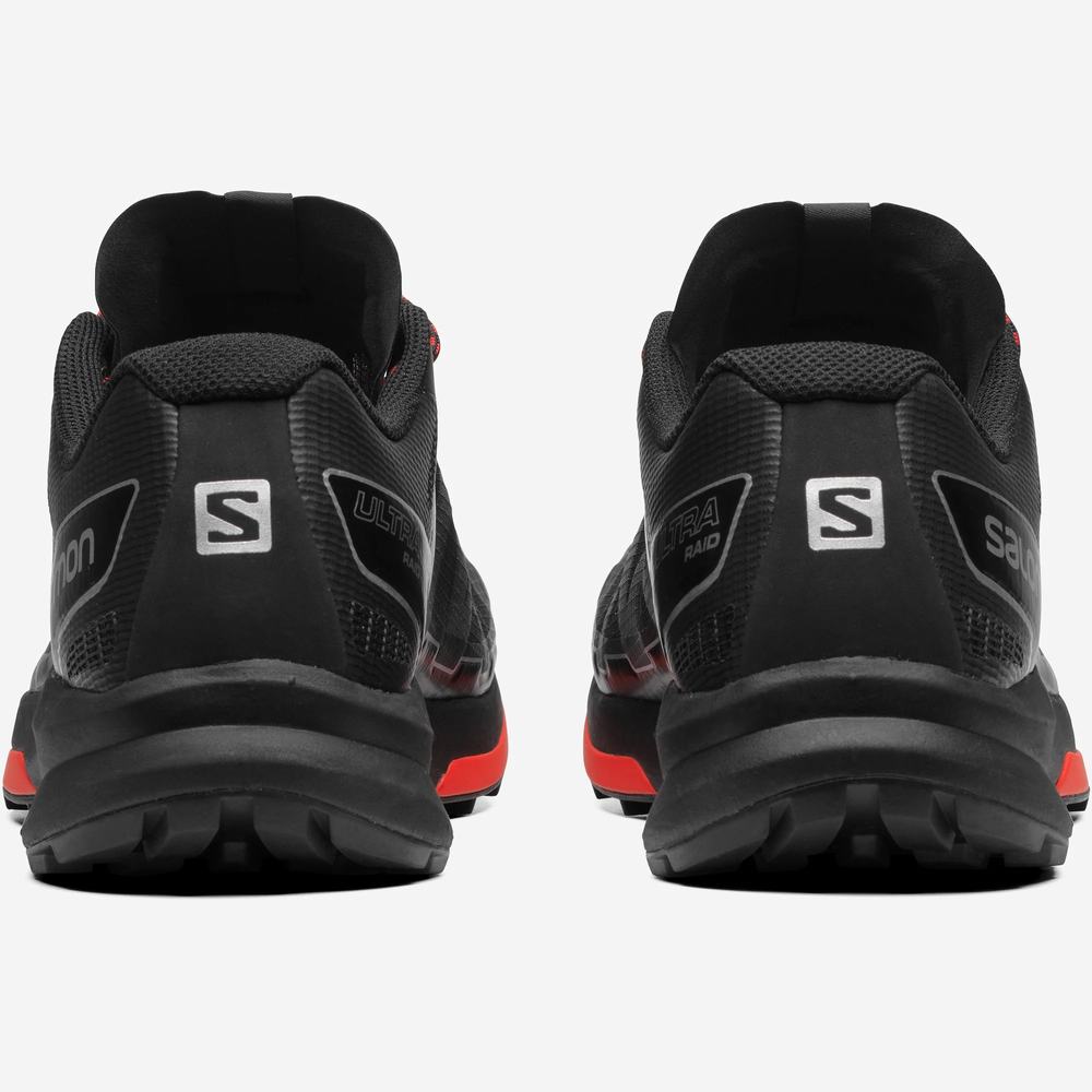Men's Salomon Ultra Raid Sneakers Black/Red/Silver Metal | NZ-7506142