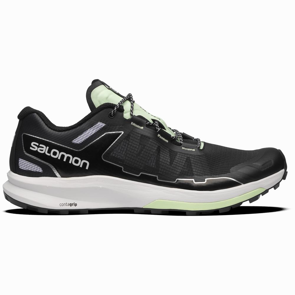 Men\'s Salomon Ultra Raid Sneakers Black/White/Green | NZ-9240587
