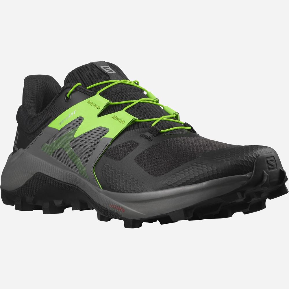 Men's Salomon Wildcross 2 Trail Running Shoes Black/Green | NZ-2781356