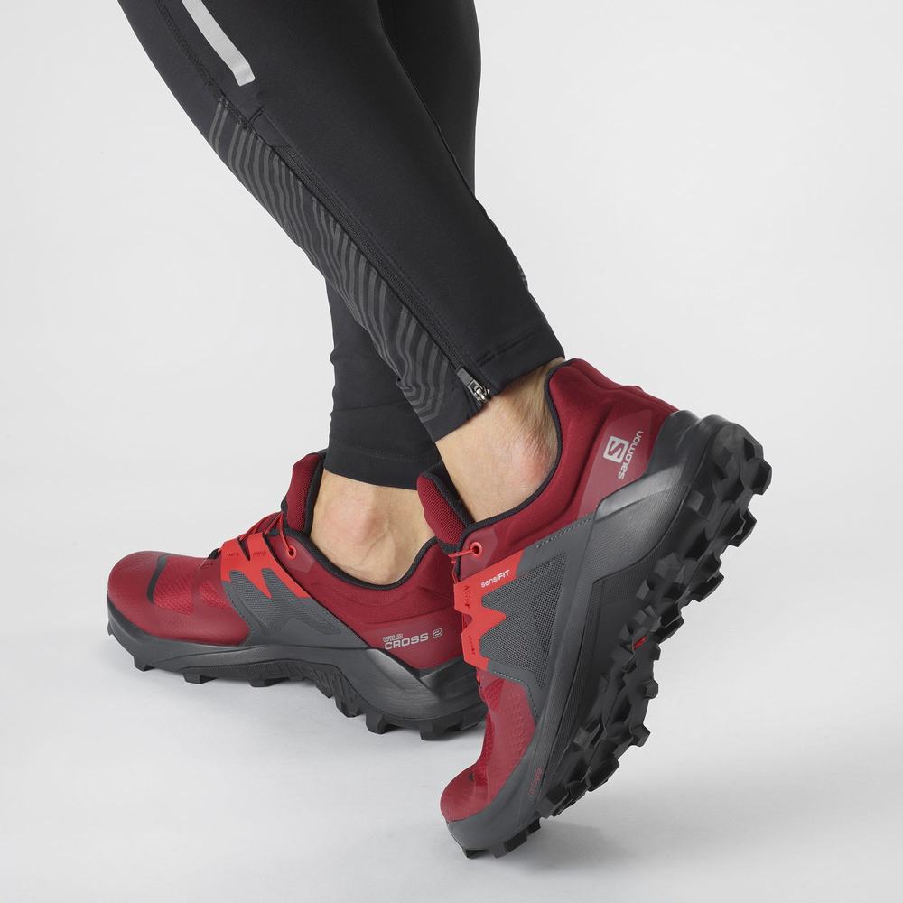 Men's Salomon Wildcross 2 Trail Running Shoes Red | NZ-6023147