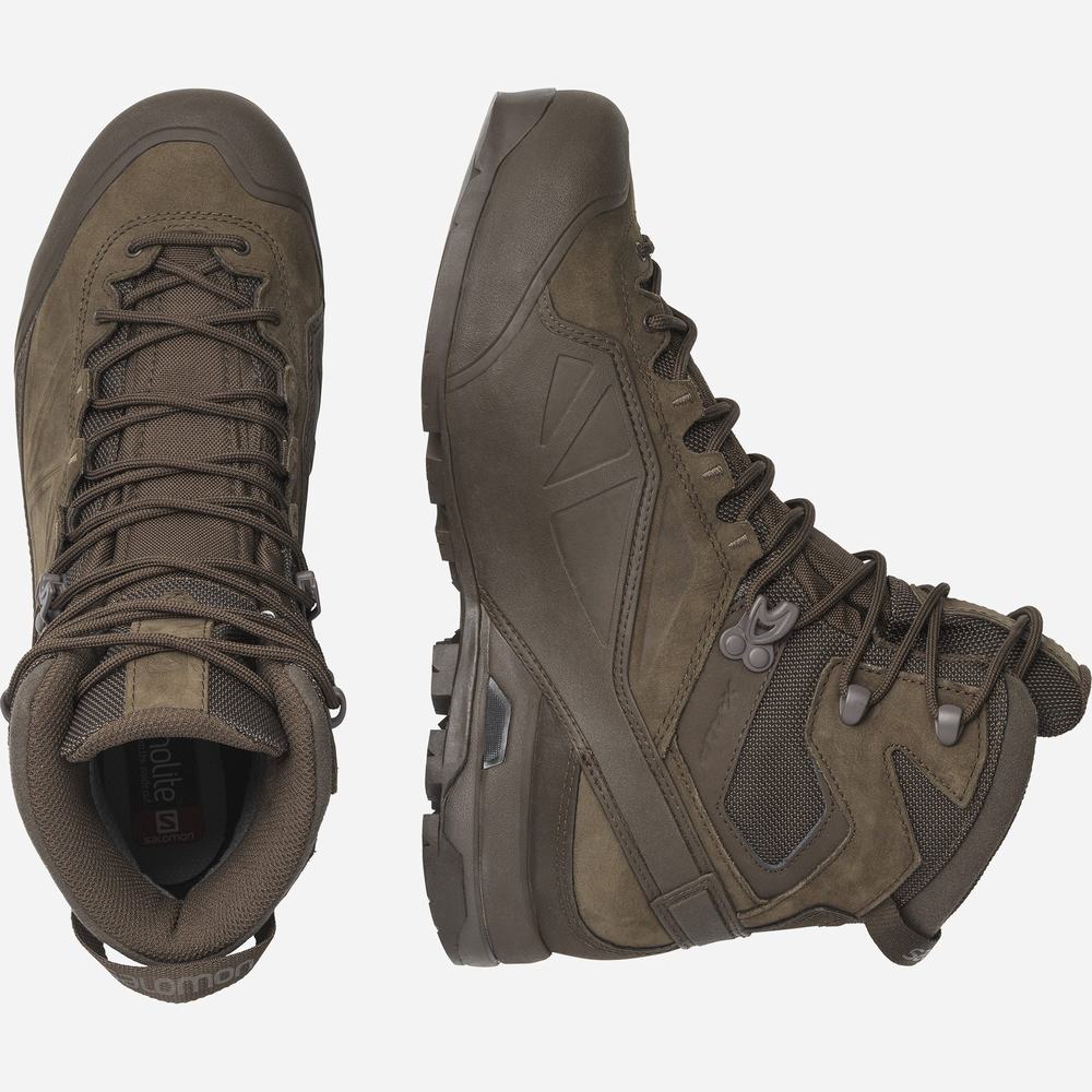 Men's Salomon X Alp Gore-tex Forces Approach Shoes Brown | NZ-5283714
