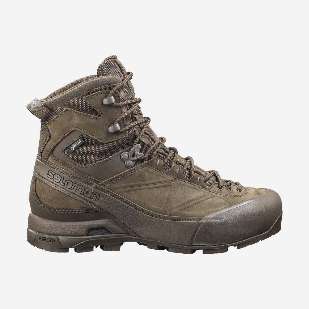 Men\'s Salomon X Alp Gore-tex Forces Approach Shoes Brown | NZ-5283714