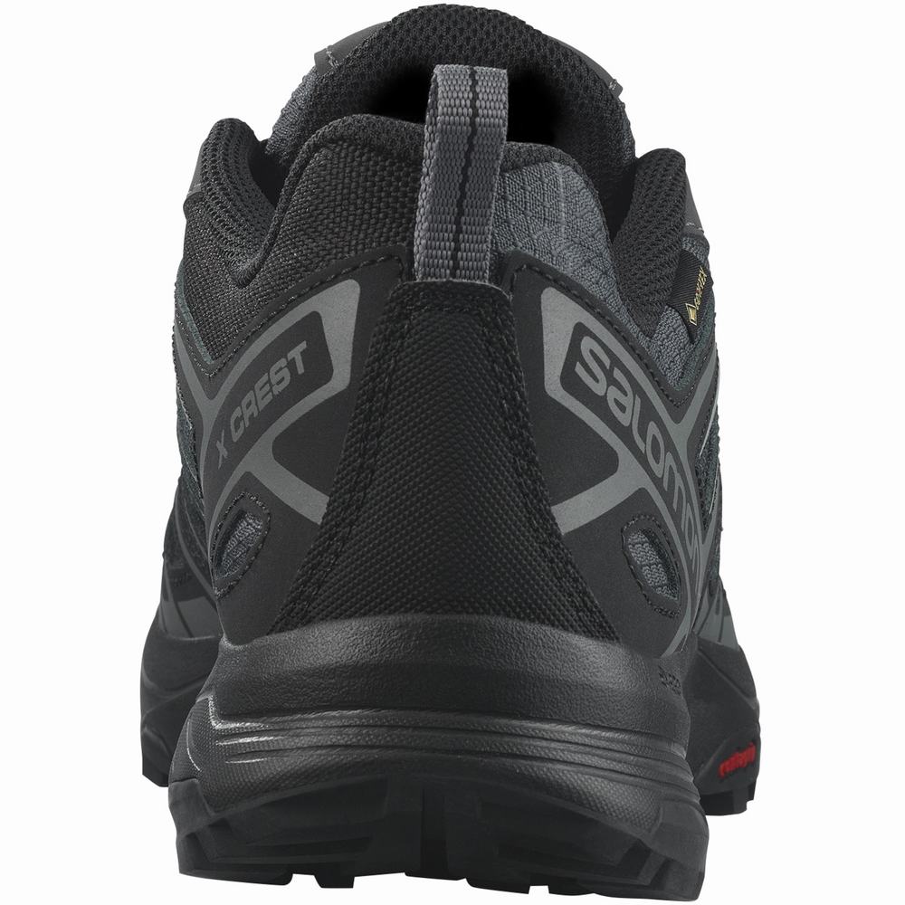 Men's Salomon X Crest Gore-tex Hiking Shoes Black | NZ-8923641