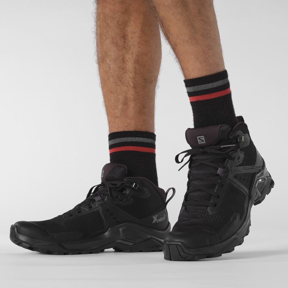 Men's Salomon X Raise 2 Mid Gore-tex Hiking Shoes Black | NZ-4362507