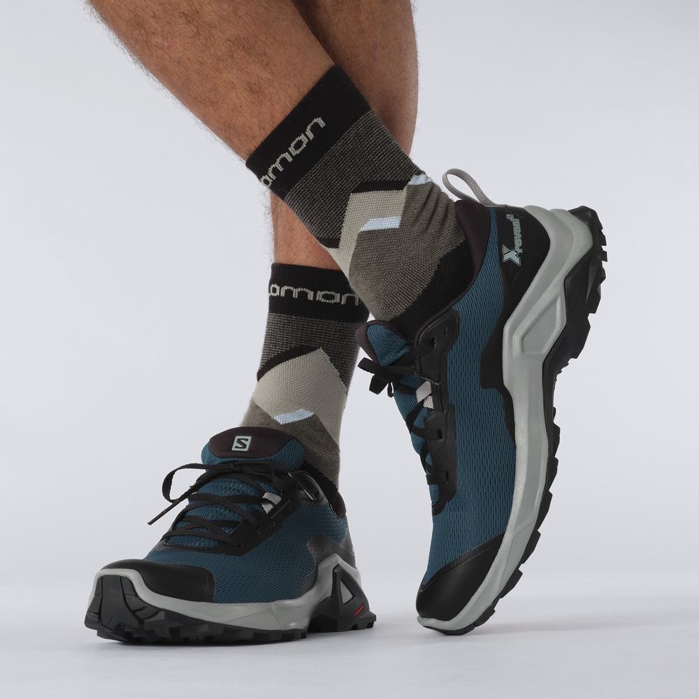 Men's Salomon X Reveal 2 Gore-tex Hiking Shoes Blue/Black | NZ-8176532