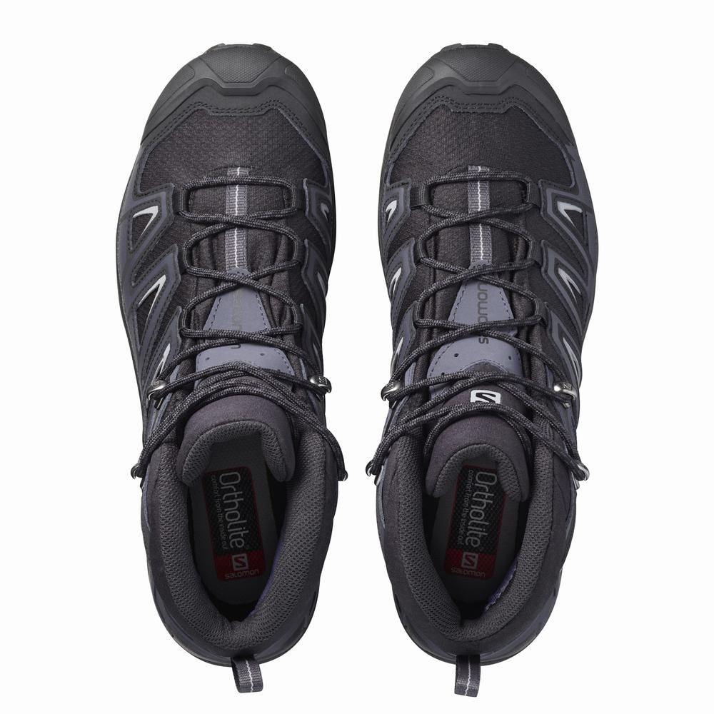Men's Salomon X Ultra 3 Mid Gore-tex Hiking Boots Black | NZ-2930657