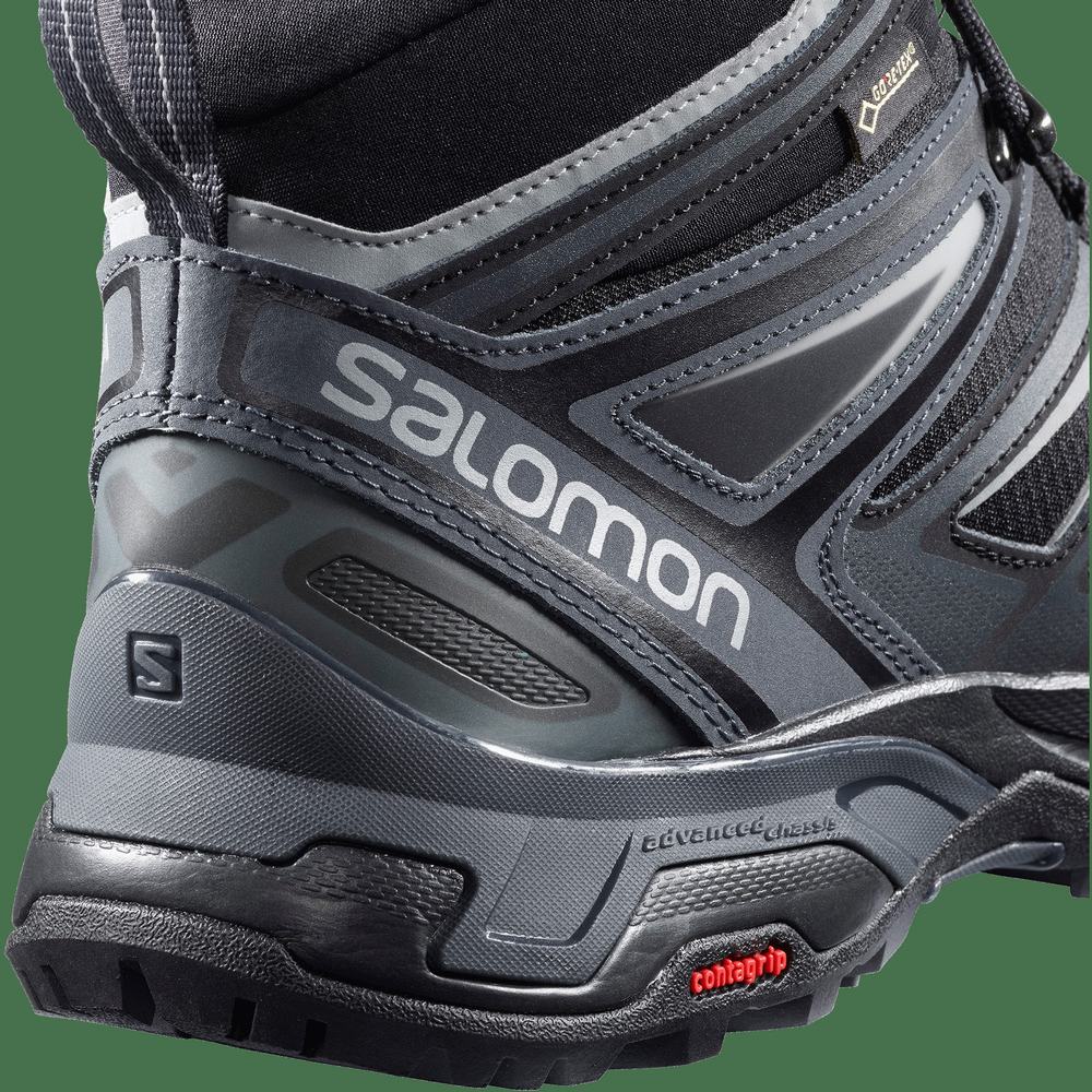 Men's Salomon X Ultra 3 Mid Gore-tex Hiking Boots Black | NZ-2930657
