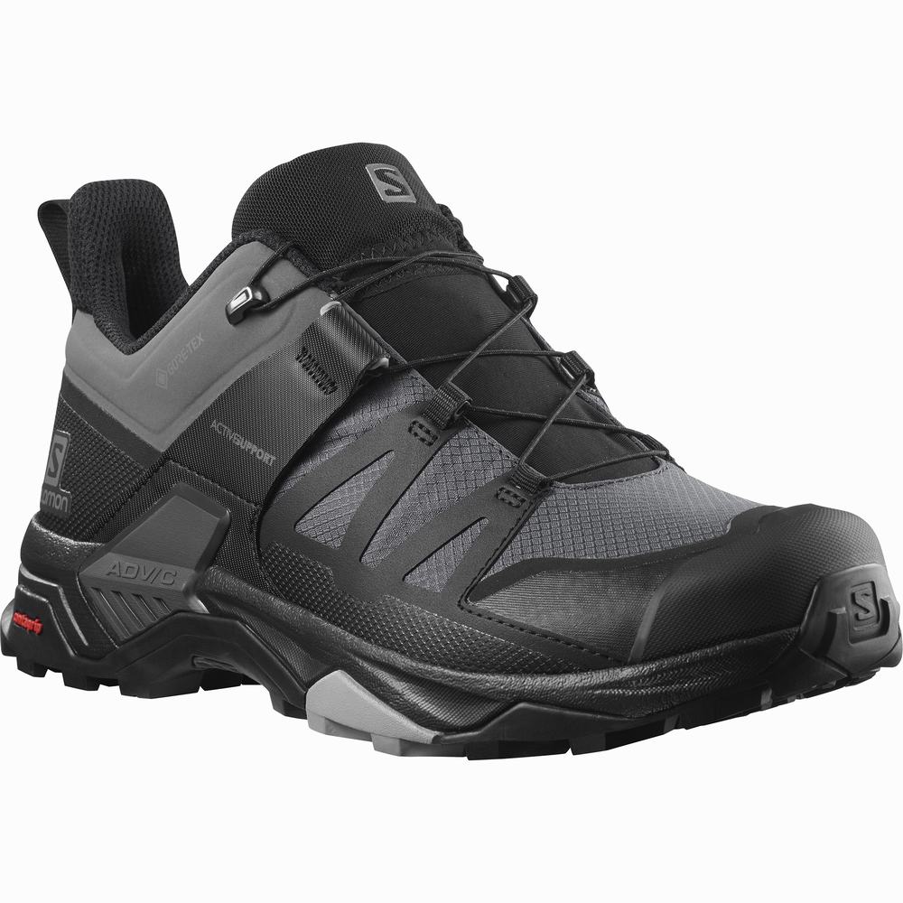 Men's Salomon X Ultra 4 Gore-tex Hiking Shoes Grey/Black | NZ-7316092