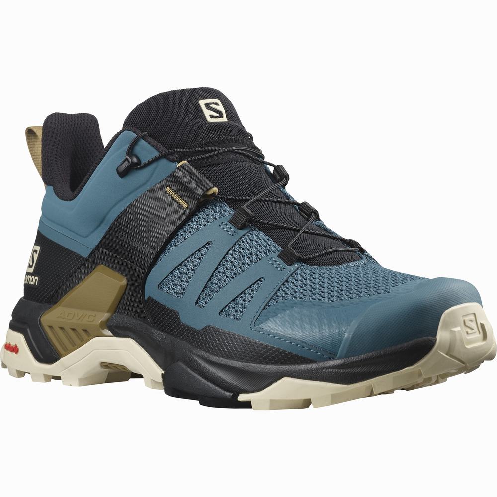 Men's Salomon X Ultra 4 Hiking Shoes Blue/Brown | NZ-5462798