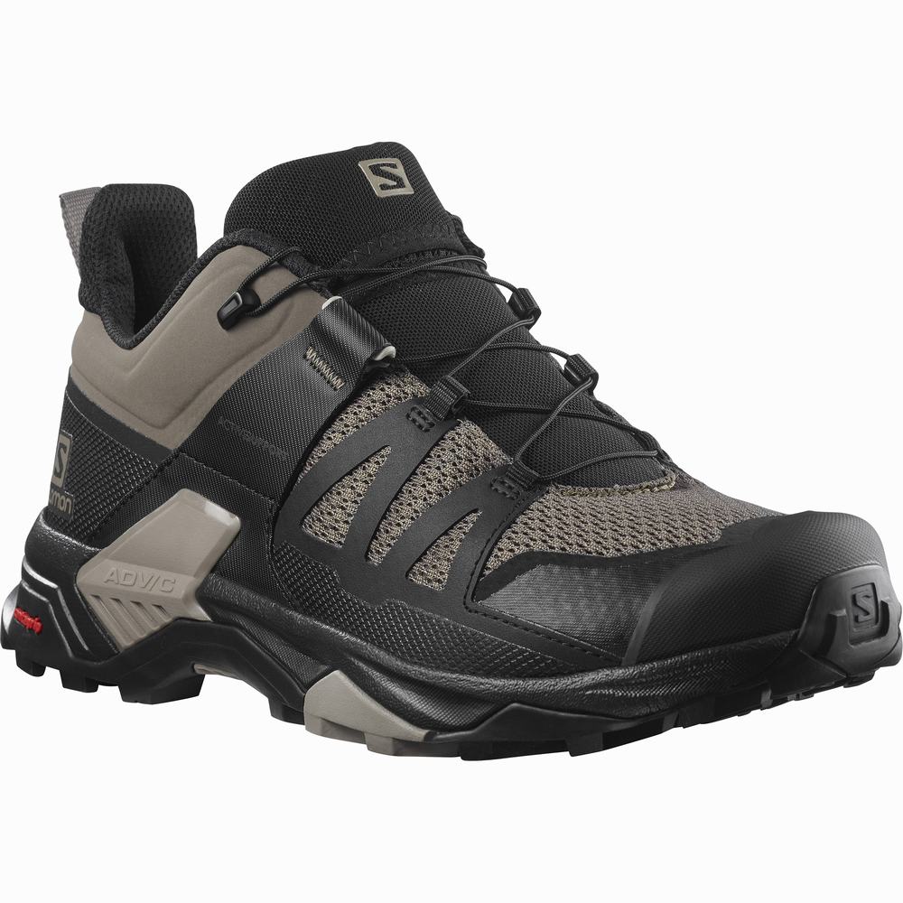 Men's Salomon X Ultra 4 Hiking Shoes Brown/Black/Khaki | NZ-2785946