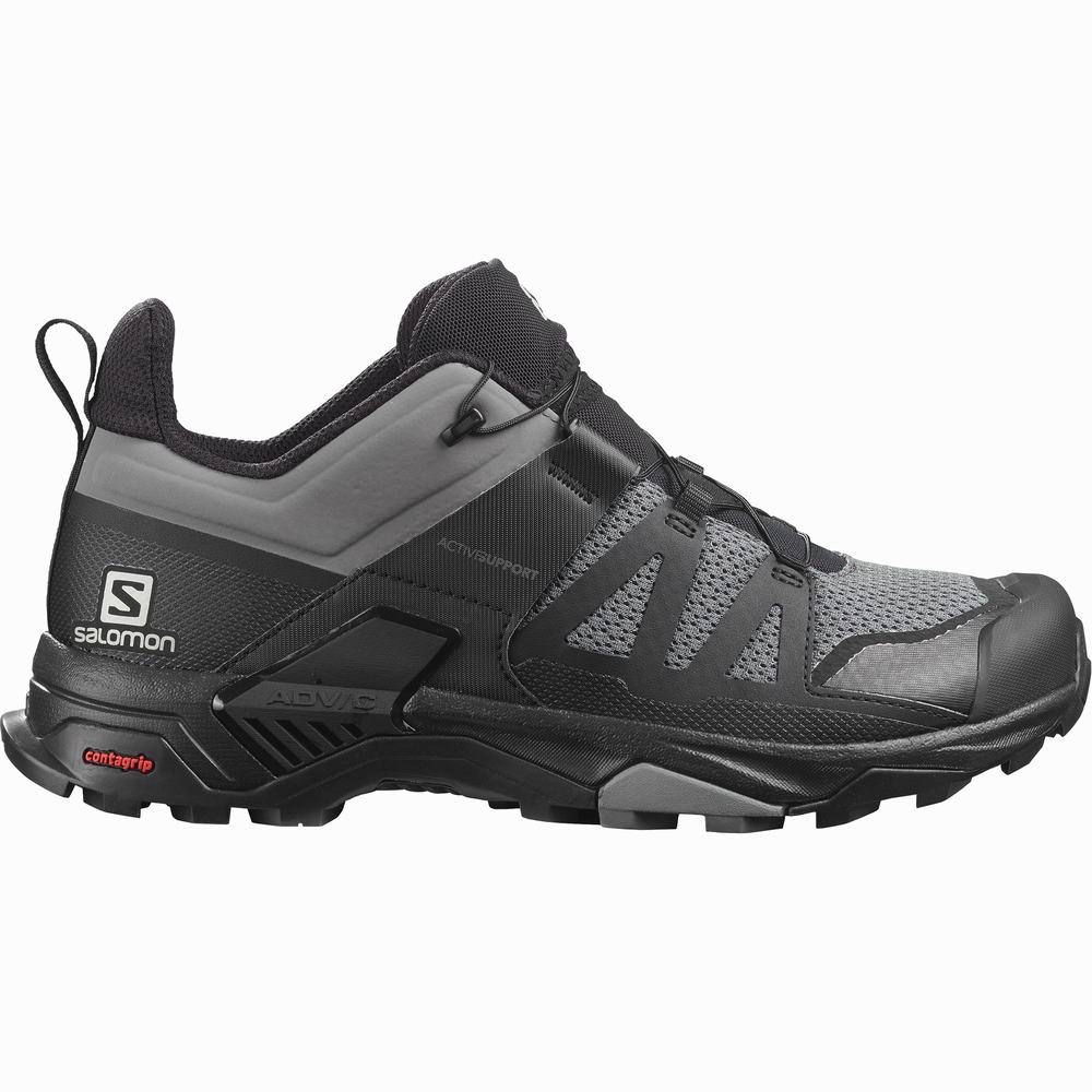 Men\'s Salomon X Ultra 4 Hiking Shoes Grey/Black | NZ-5416307