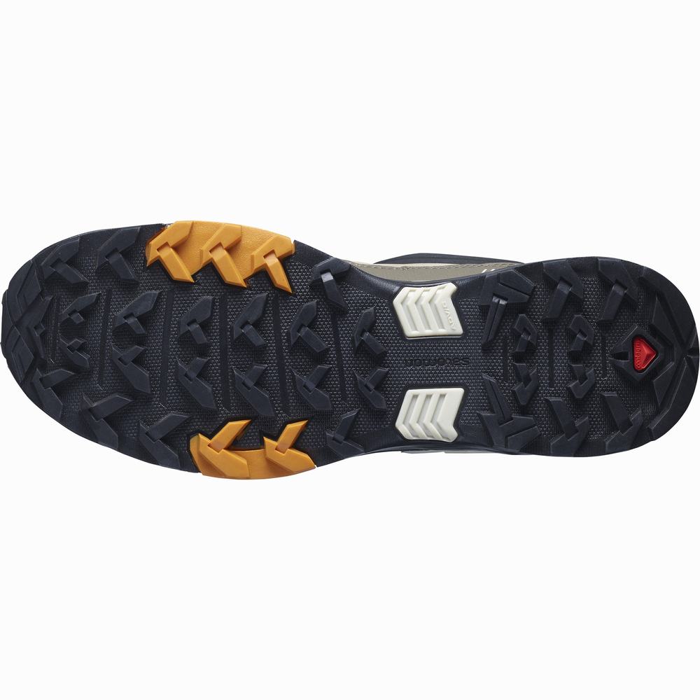 Men's Salomon X Ultra 4 Leather Gore-tex Hiking Shoes Khaki/Black/Gold | NZ-4851263