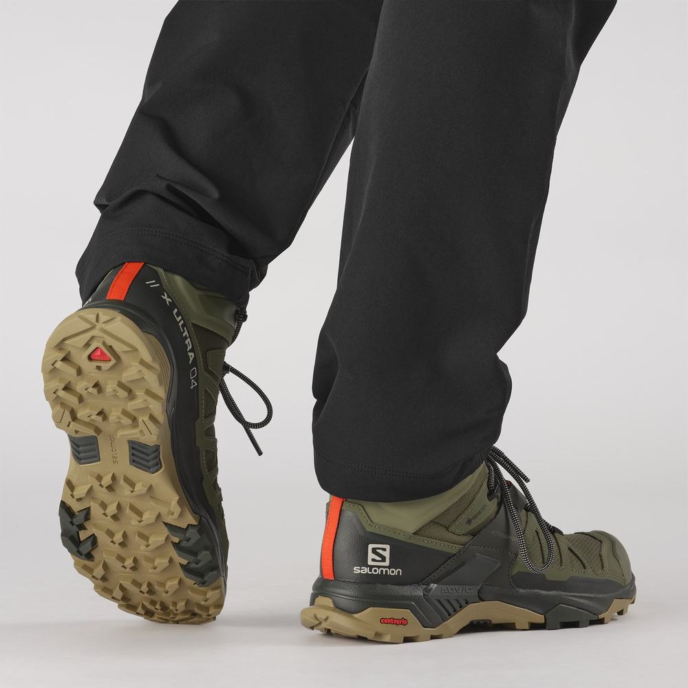 Men's Salomon X Ultra 4 Mid Gore-tex Hiking Boots Deep Green | NZ-2490165