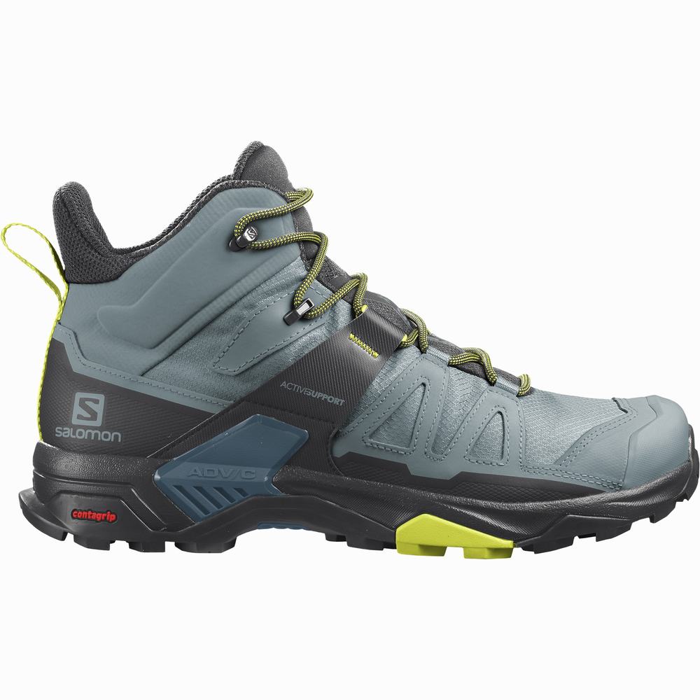 Men\'s Salomon X Ultra 4 Mid Gore-tex Hiking Boots Blue/Black/Rose | NZ-3691487