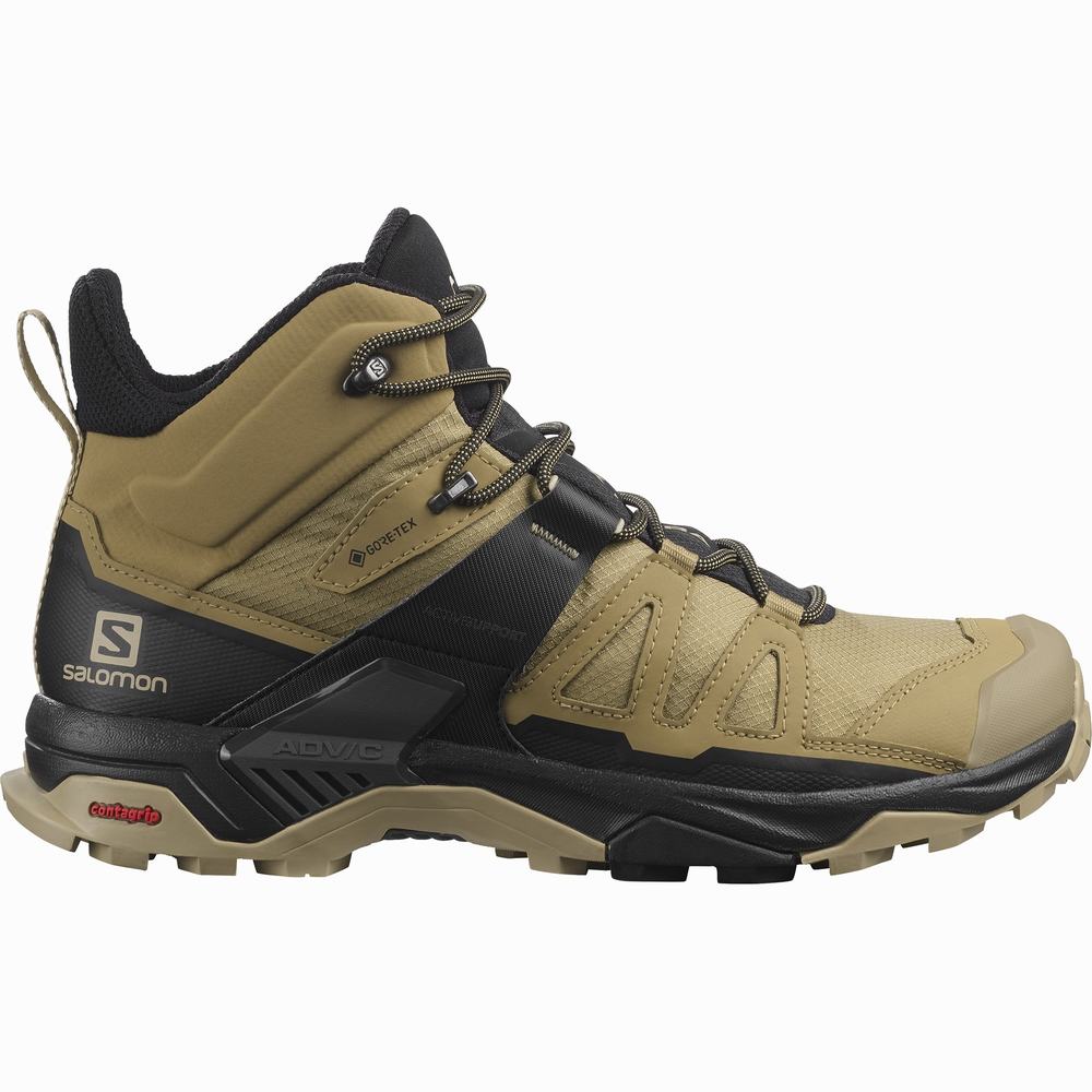 Men\'s Salomon X Ultra 4 Mid Gore-tex Hiking Boots Brown/Black | NZ-7683109