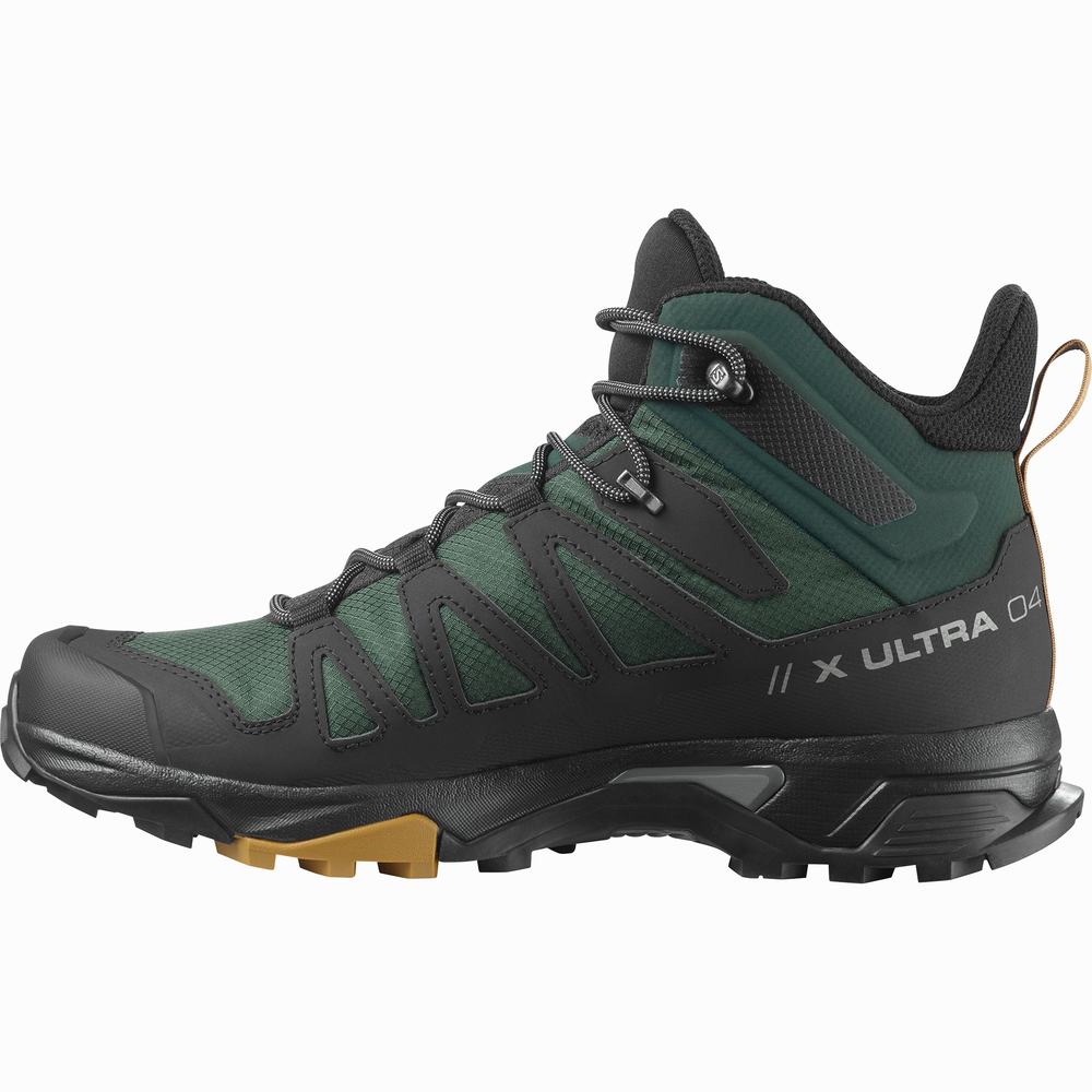 Men's Salomon X Ultra 4 Mid Gore-tex Hiking Boots Green/Black | NZ-9854763