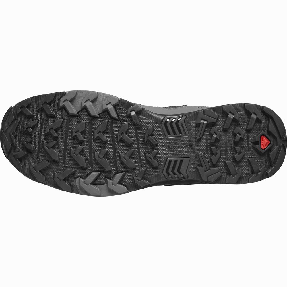 Men's Salomon X Ultra 4 Mid Wide Gore-tex Hiking Boots Black/ Blue | NZ-5897136