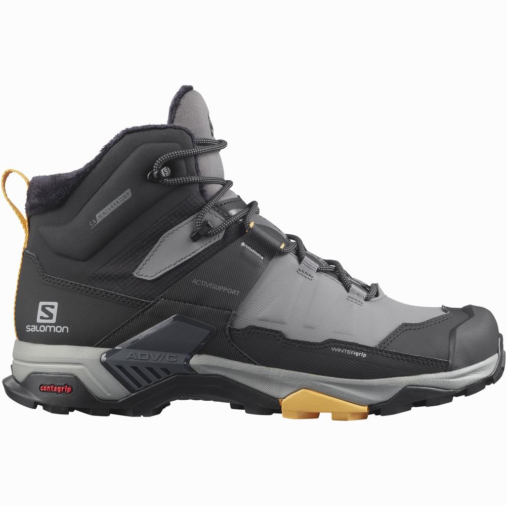 Men\'s Salomon X Ultra 4 Mid Winter Thinsulate™ Climasalomon™ Waterproof Winter Boots Black/Apricot | NZ-2186749