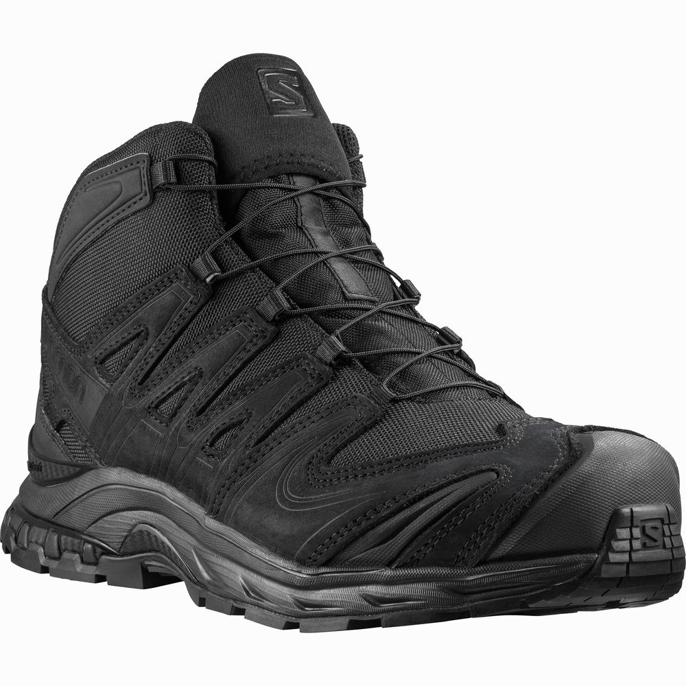 Men's Salomon Xa Forces Mid En Approach Shoes Black | NZ-1986047