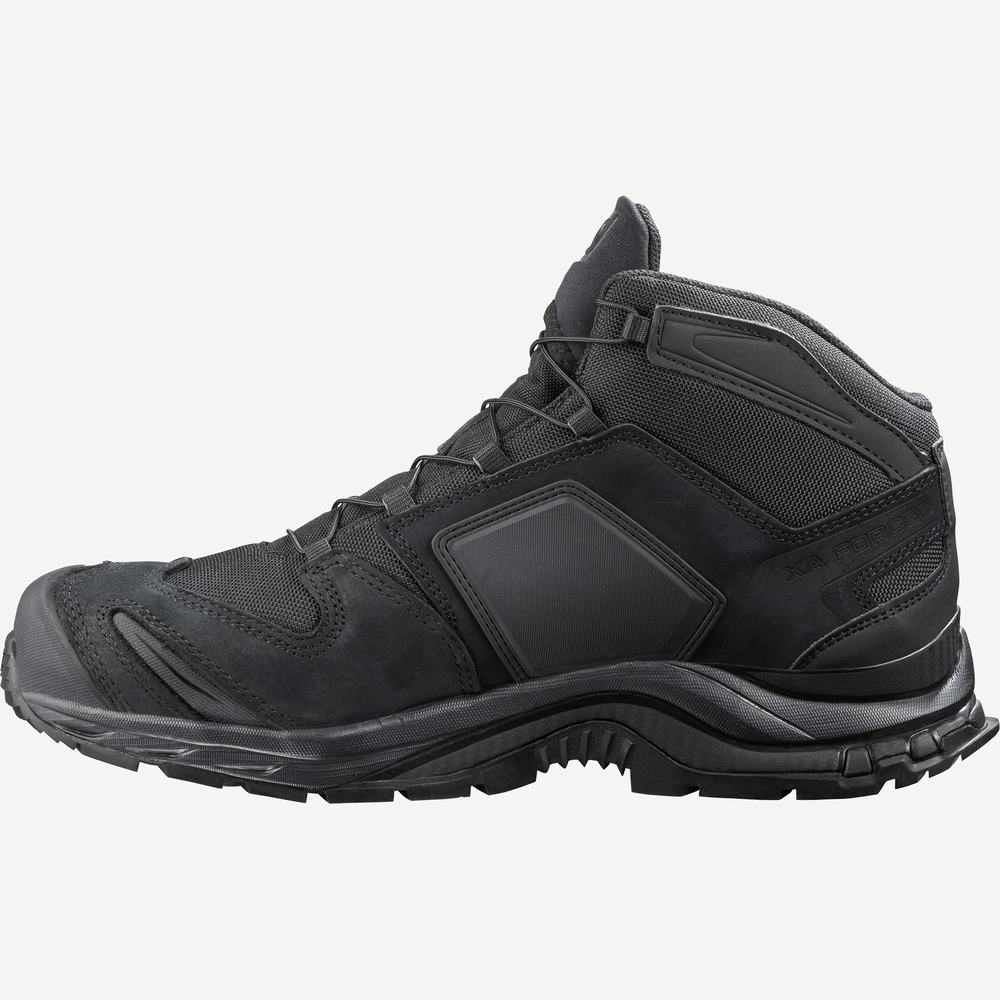 Men's Salomon Xa Forces Mid En Approach Shoes Black | NZ-1986047