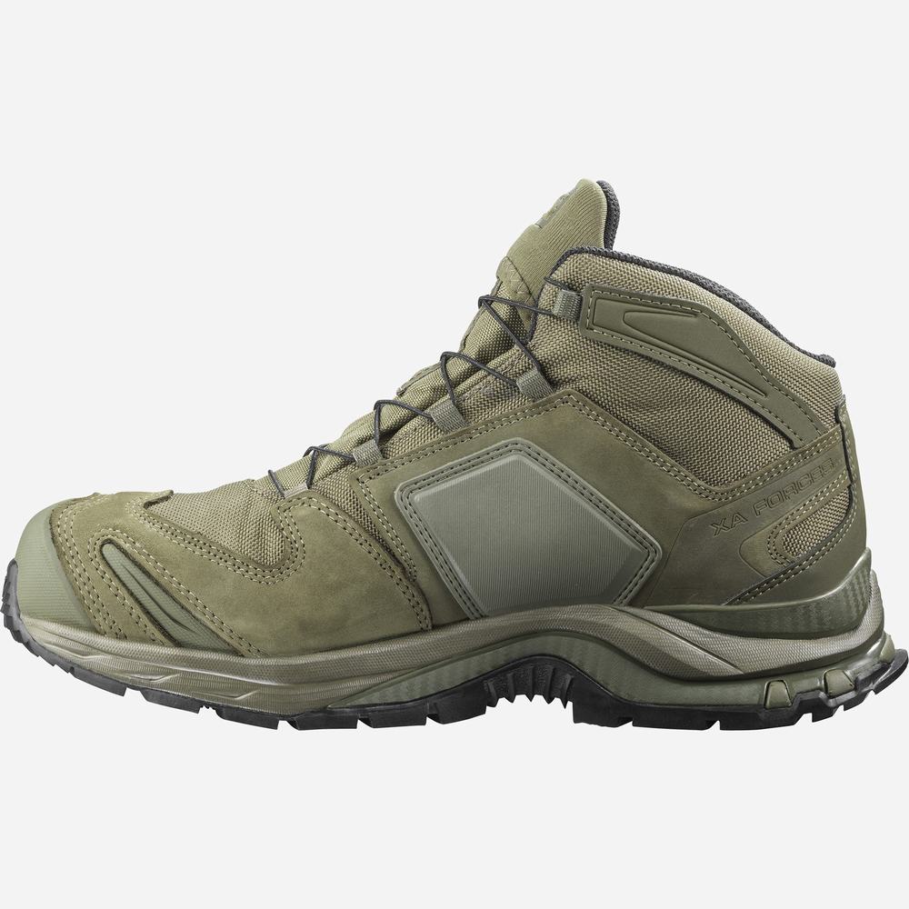 Men's Salomon Xa Forces Mid En Approach Shoes Green | NZ-7596180