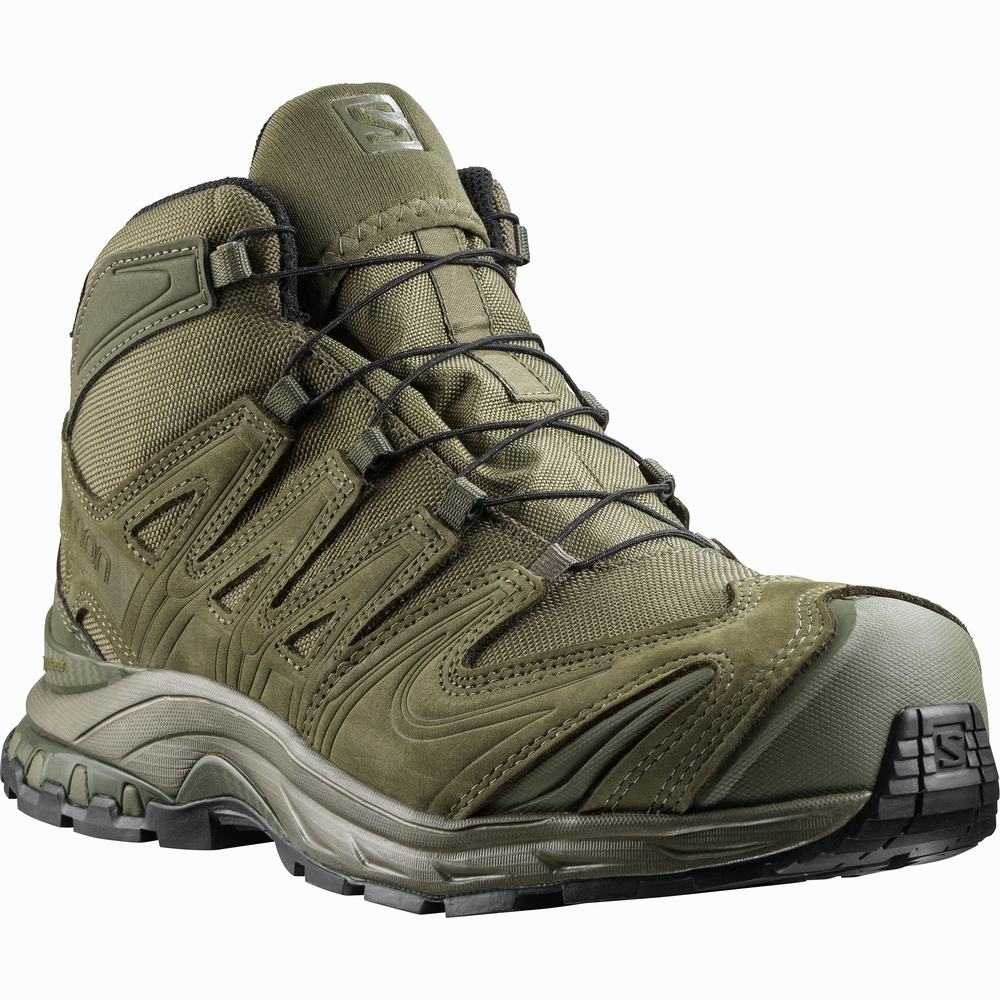Men's Salomon Xa Forces Mid Gore-tex En Approach Shoes Green | NZ-0253698