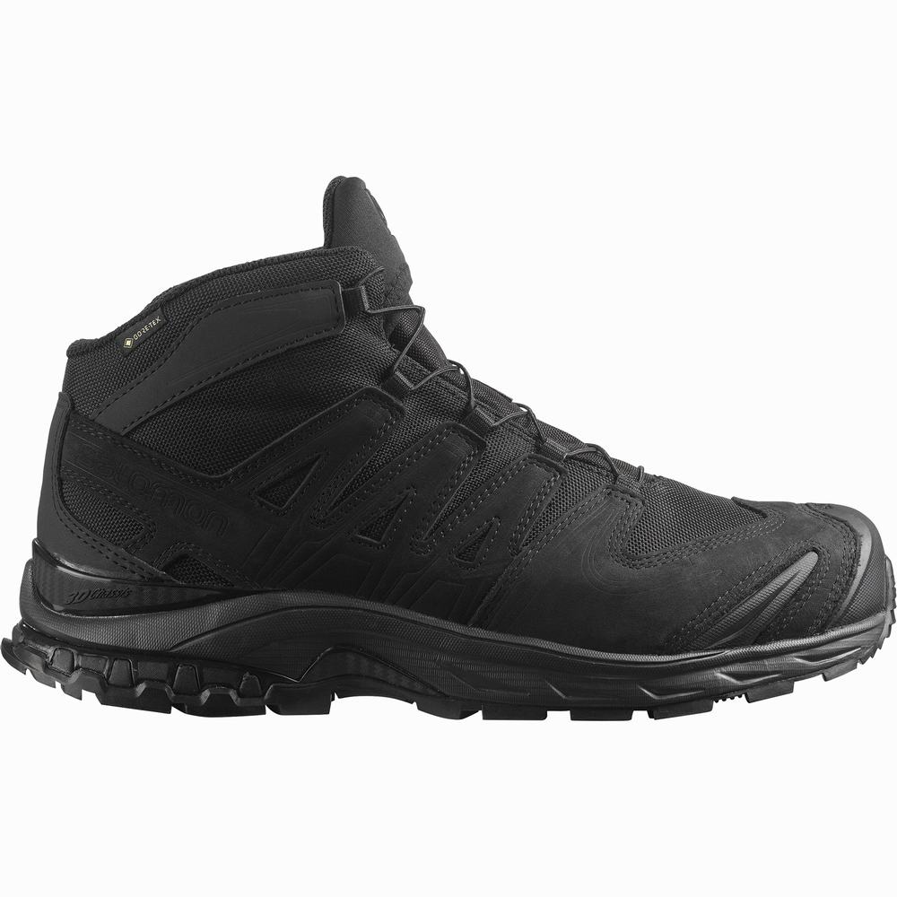 Men\'s Salomon Xa Forces Mid Wide Gore-tex En Approach Shoes Black | NZ-8053421