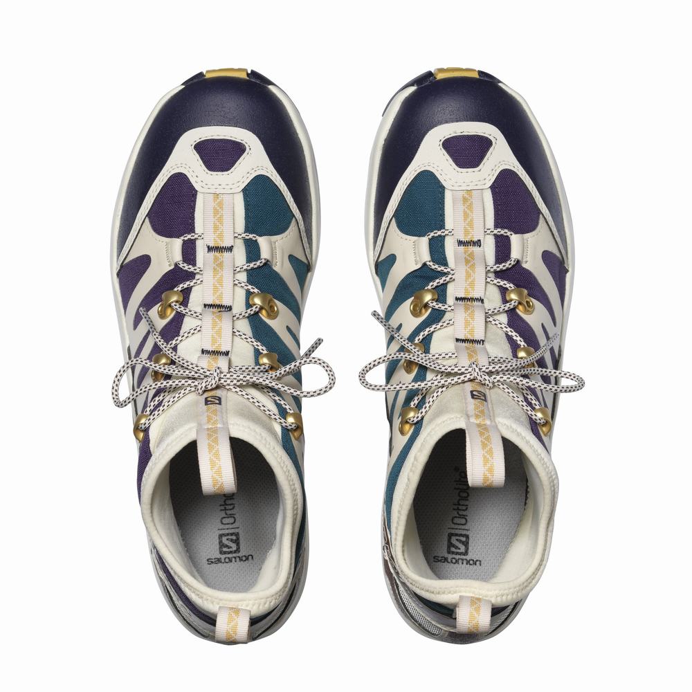 Men's Salomon Xa Pro 1 Mid Gore-tex Sneakers White/Chocolate/Purple | NZ-2146305
