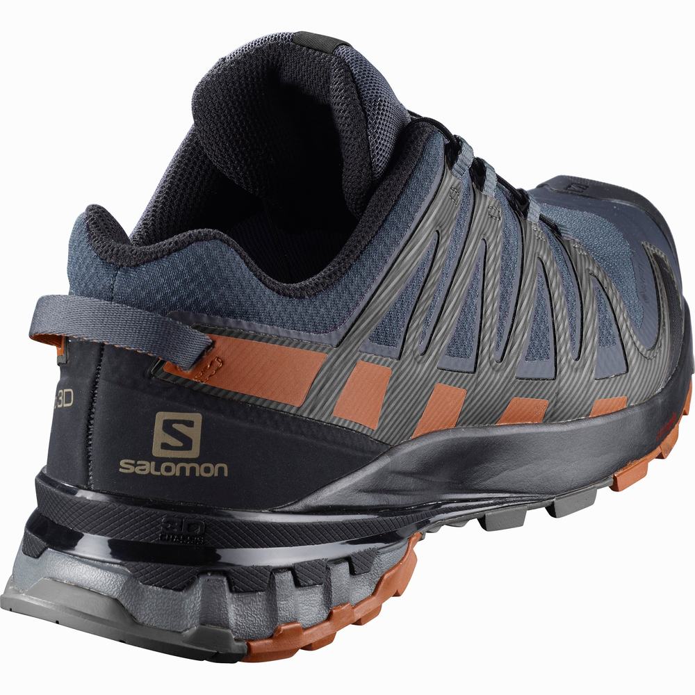 Men's Salomon Xa Pro 3d V8 Gore-tex Trail Running Shoes Navy/Black | NZ-1976502