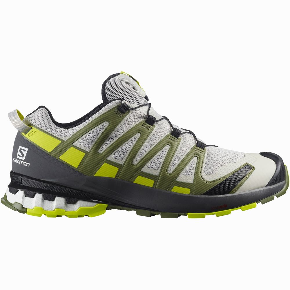 Men\'s Salomon Xa Pro 3d V8 Trail Running Shoes White/Green | NZ-8670543