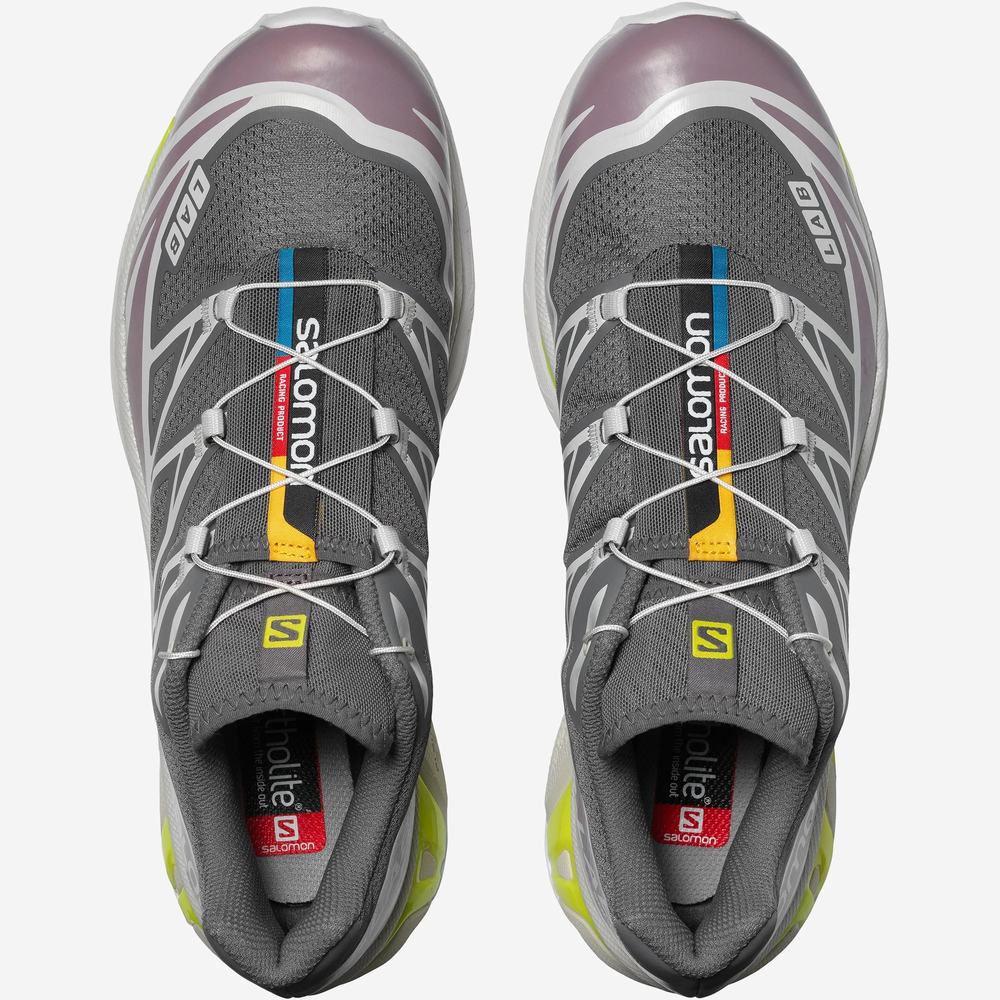 Men's Salomon Xt-6 Sneakers Grey/Purple/Rose | NZ-2451798