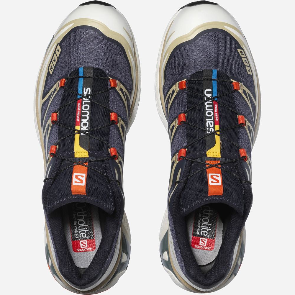 Men's Salomon Xt-6 Sneakers Navy/Red Orange | NZ-1207348
