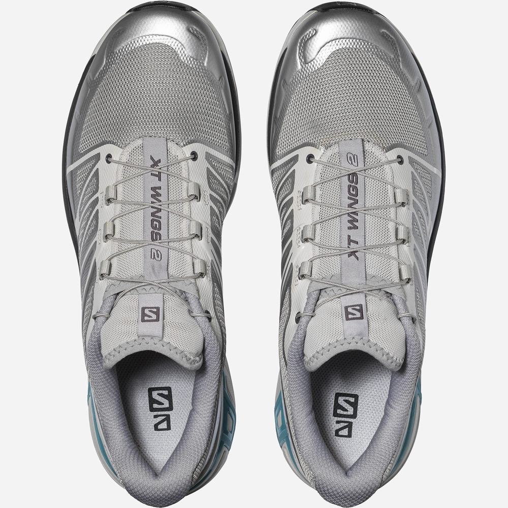 Men's Salomon Xt-wings 2 Advanced Sneakers Silver Metal/Blue | NZ-1076425