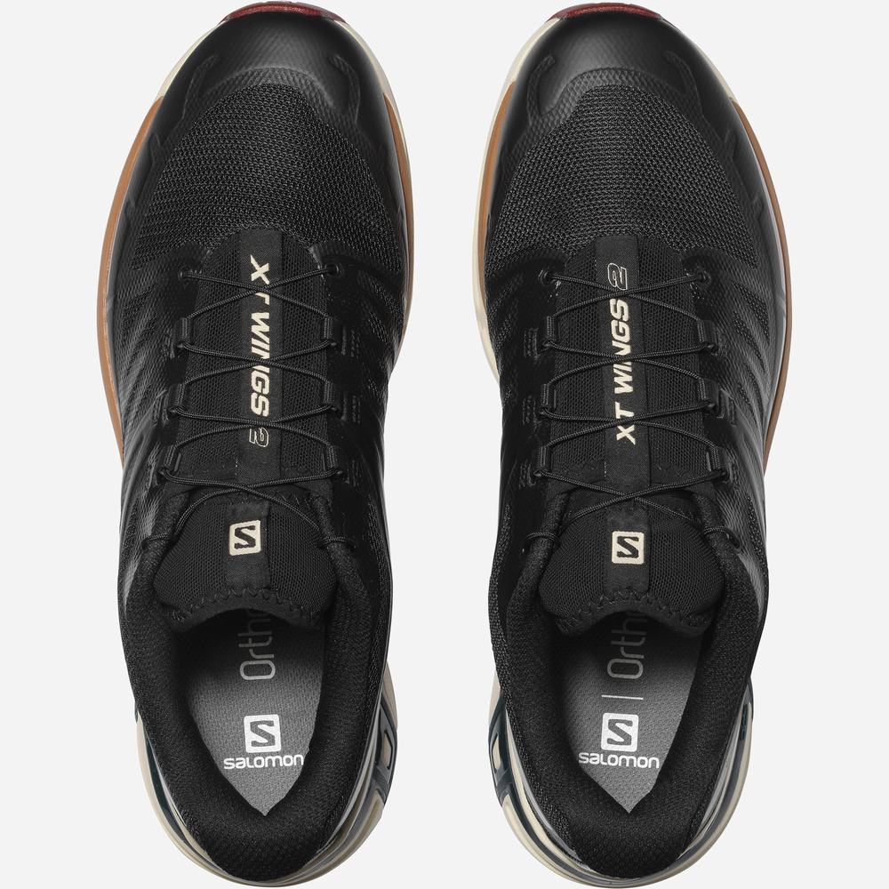 Men's Salomon Xt-wings 2 Sneakers Black/ Deep Green | NZ-3285746