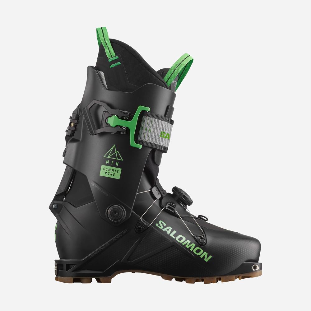 Men's Salomon Mtn Summit Pure Ski Boots Black/Green | NZ-5864901