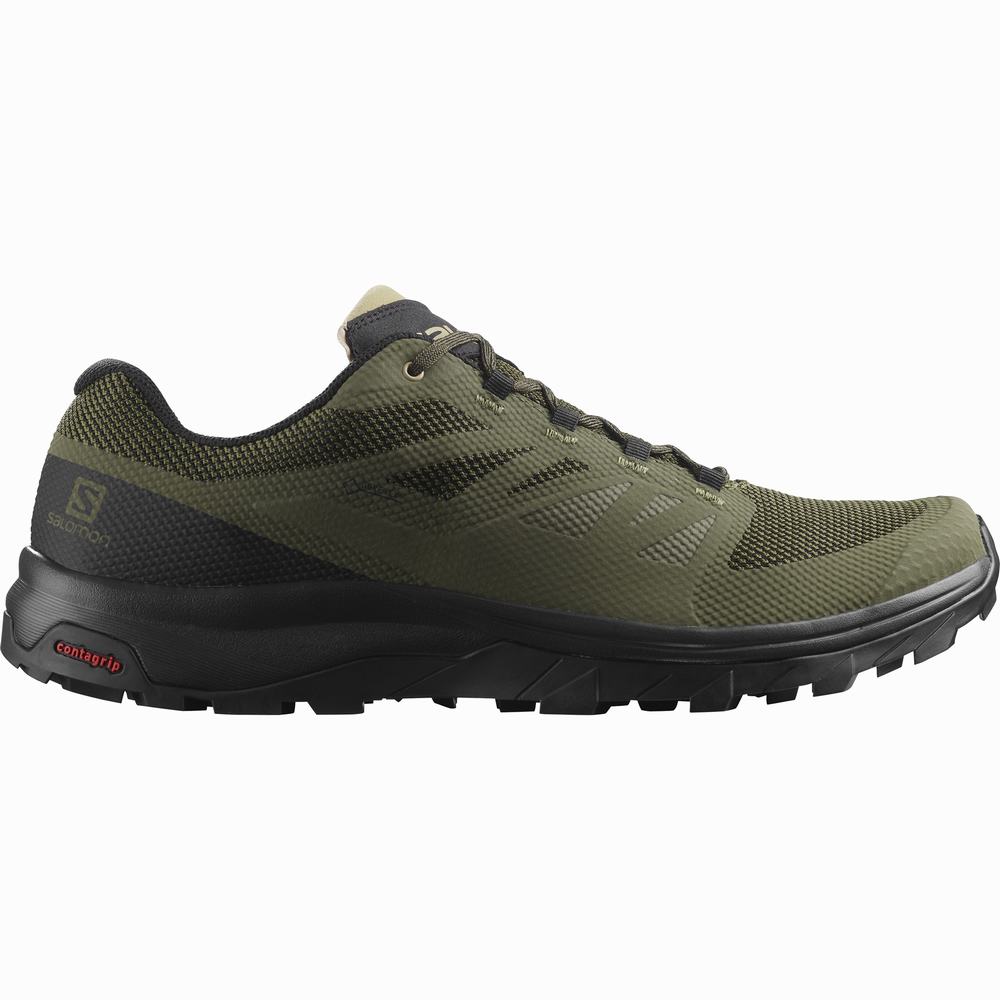 Men's Salomon Outline Gore-tex Hiking Shoes Olive/Black | NZ-0325461