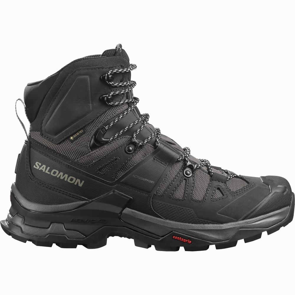 Men's Salomon Quest 4 Gore-tex Hiking Boots Black | NZ-6190384