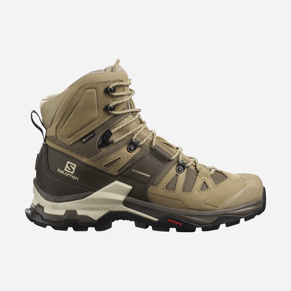 Men's Salomon Quest 4 Gore-tex Hiking Boots Olive | NZ-6520143