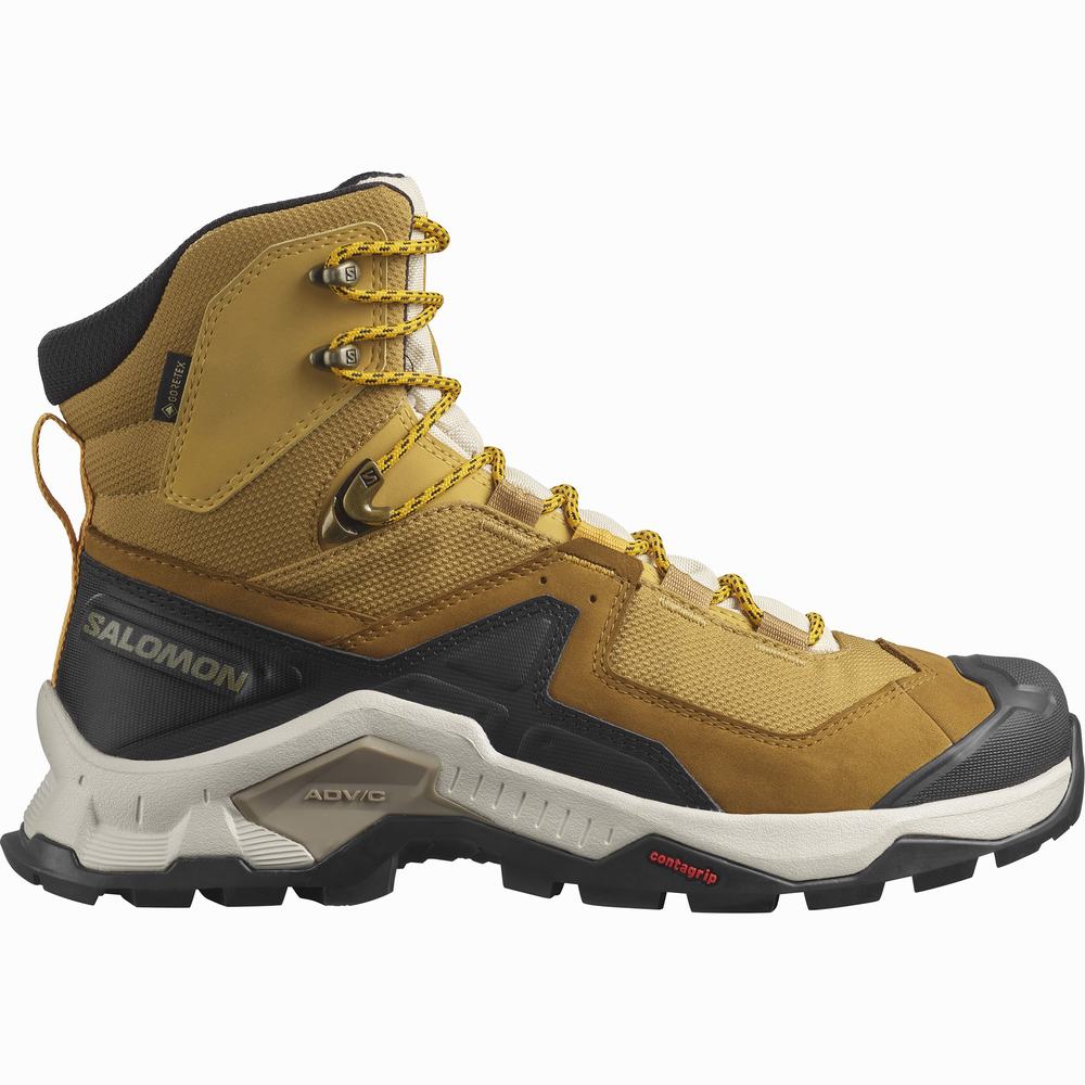 Men's Salomon Quest Element Gore-tex Hiking Boots Yellow/Black | NZ-2365801