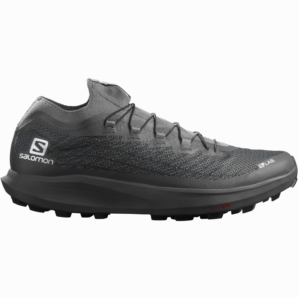 Men's Salomon S/Lab Pulsar Soft Ground Trail Running Shoes Grey/Black | NZ-0247159